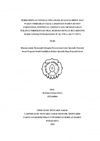 PERBANDINGAN TINGKAT INFLAMASI, KUALITAS HIDUP, DAN WAKTU PERBAIKAN GEJALA DIZZINESS PASIEN BENIGN PAROXYSMAL POSITIONAL VERTIGO YANG MENDAPATKAN TERAPI LUMBROKINASE ORAL DLBS1033 DENGAN BETAHISTINE (Kajian terhadap Perubahan Kadar IL-1β, TNF-α, dan VCAM-1)