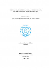 HUBUNGAN STATUS GIZI DENGAN DERAJAT KLINIS PNEUMONIA
PADA BALITA DI RSUD Dr. MOEWARDI SURAKARTA