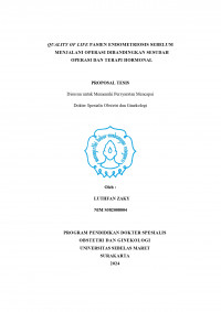 QUALITY OF LIFE PASIEN ENDOMETRIOSIS SEBELUM
MENJALANI OPERASI DIBANDINGKAN SESUDAH
OPERASI DAN TERAPI HORMONAL