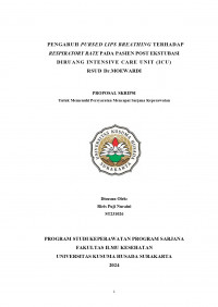 PENGARUH PURSED LIPS BREATHING TERHADAP RESPIRATORY RATE PADA PASIEN POST EKSTUBASI DIRUANG INTENSIVE CARE UNIT (ICU) RSUD Dr.MOEWARDI