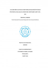 ANALISIS PREVALENSI DAN IDENTIFIKASI BAKTERI PENYEBAB PNEUMONIA PADA BALITA DI RSUD DR. MOEWARDI TAHUN 2022-2023