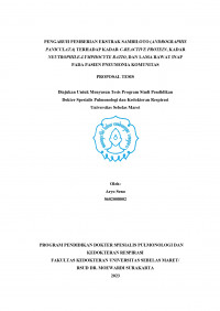 PENGARUH PEMBERIAN EKSTRAK SAMBILOTO (ANDROGRAPHIS
PANICULATA) TERHADAP KADAR C-REACTIVE PROTEIN, KADAR
NEUTROPHILE-LYMPHOCYTE RATIO, DAN LAMA RAWAT INAP
PADA PASIEN PNEUMONIA KOMUNITAS