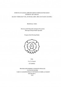 HUBUNGAN KADAR ASPROSIN SERUM TERHADAP KEJADIAN
SINDROM  METABOLIK 
(KAJIAN TERHADAP USIA, JENIS KELAMIN, BMI, DAN RASIO LDL/HDL)