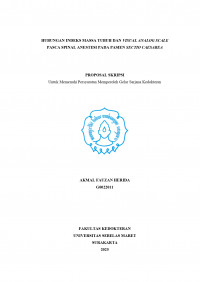 HUBUNGAN INDEKS MASSA TUBUH DAN VISUAL ANALOG SCALE PASCA SPINAL ANESTESI PADA PASIEN SECTIO CAESAREA