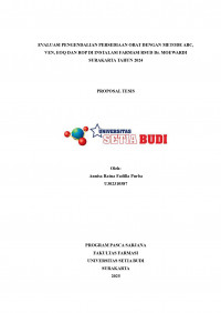 Image of EVALUASI PENGENDALIAN PERSEDIAAN OBAT DENGAN METODE ABC, VEN, EOQ DAN ROP DI INSTALASI FARMASI RSUD Dr. MOEWARDI SURAKARTA TAHUN 2024