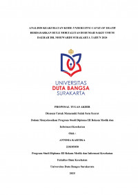 Image of ANALISIS KEAKURATAN KODE UNDERLYING CAUSE OF DEATH BERDASARKAN RULE MORTALITAS DI RUMAH SAKIT UMUM DAERAH DR. MOEWARDI SURAKARTA TAHUN 2024