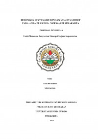 HUBUNGAN STATUS GIZI DENGAN KUALITAS HIDUP PADA ADHA DI RSUD Dr. MOEWARDI SURAKARTA