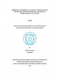PERBEDAAN EKSPRESI NUCLEAR FACTOR KAPPA BETA 
(NF-ĸβ) PADA PASIEN KONDILOMA AKUMINATA
BERDASARKAN STATUS HIV
