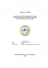 Image of Analisis Kepuasan Pasien Ditinjau Dari Aspek Mutu Pelayanan Bagian TPPRJ Di Rumah Sakit Dr. Moewardi Surakarta Tahun 2025