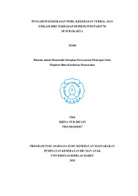 PENGARUH KEKERASAN FISIK, KEKERASAN VERBAL, DAN EFIKASI DIRI TERHADAP DEPRESI POSTPARTUM  DI SURAKARTA