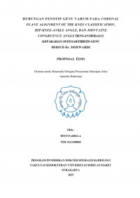Image of HUBUNGAN FENOTIP GENU VARUM PADA CORONAL PLANE ALIGNMENT OF THE KNEE CLASSIFICATION, HIP-KNEE-ANKLE ANGLE, DAN JOINT LINE CONGRUENCE ANGLE DENGAN DERAJAT KEPARAHAN OSTEOARTHRITIS GENU DI RSUD Dr. MOEWARDI