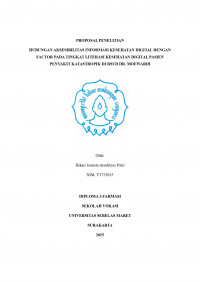 Image of HUBUNGAN AKSESIBILITAS INFORMASI KESEHATAN DIGITAL DENGAN FACTOR PADA TINGKAT LITERASI KESEHATAN DIGITAL PASIEN PENYAKIT KATASTROPIK DI RSUD DR. MOEWARDI