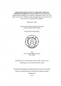 GROWTH DIFFERENTIATION FACTOR (GDF) 15 SEBAGAI PREDIKTOR PERBURUKAN PADA PASIEN GAGAL JANTUNG  dengan Kajian terhadap Usia, Obesitas, Hipertensi, Status New York Heart Association  (NYHA), Status Kongesti dan N-terminal pro-Btype Natriuretic Peptide (NT-proBNP)