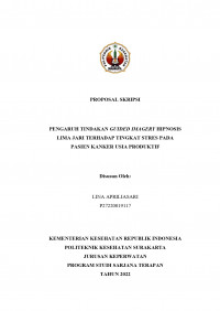 PENGARUH TINDAKAN GUIDED IMAGERY HIPNOSIS LIMA JARI TERHADAP TINGKAT STRES PADA PASIEN KANKER USIA PRODUKTIF