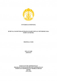 HUBUNGAN KOMUNIKASI PERAWAT-PASIEN DENGAN OPTIMISME PADA PASIEN LEUKEMIA