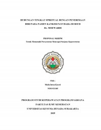 HUBUNGAN TINGKAT SPIRITUAL DENGAN PENERIMAAN DIRI PADA PASIEN KANKER PAYUDARA DI RSUD Dr. MOEWARDI