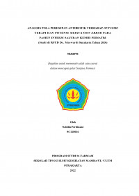 ANALISIS POLA PERESEPAN ANTIBIOTIK TERHADAP OUTCOME TERAPI DAN POTENSI MEDICATION ERROR PADA PASIEN INFEKSI SALURAN KEMIH PEDIATRI (Studi di RSUD Dr. Moewardi Surakarta Tahun 2020)