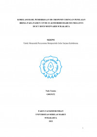 KORELASI HASIL PEMERIKSAAN HS-TROPONIN I DENGAN PENILAIAN BRIXIA PADA PASIEN COVID-19, KOMORBID DIABETES MELLITUS DI ICU RSUD MOEWARDI SURAKARTA