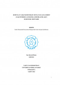 HUBUNGAN TAHAP KEMOTERAPI DENGAN KUALITAS HIDUP ANAK PENDERITA LEUKEMIA LIMFOBLASTIK AKUT DI RSUD DR. MOEWARDI