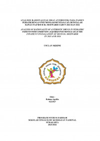 Image of ANALISIS RASIONALITAS OBAT ANTIBIOTIK PADA PASIEN PEDIATRI DENGAN PNEUMONIA KOMUNITAS (CAP)  DI INSTALASI RAWAT INAP RSUD Dr. MOEWARDI TAHUN 2023 DAN 2024