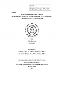 HUBUNGAN HIPERTENSI PULMONAL  DENGAN RASIO DIAMETER ARTERI PULMONAL TERHADAP AORTA PADA ANAK DENGAN PJB ASIANOTIK