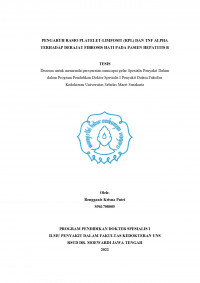 PENGARUH RASIO PLATELET-LIMFOSIT (RPL) DAN TNF ALPHA
TERHADAP DERAJAT FIBROSIS HATI PADA PASIEN HEPATITIS B