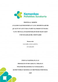 Image of ANALISIS FAKTOR DOMINAN YANG MEMPENGARUHI QUALITY OF LIFE PADA PASIEN KANKER PAYUDARA YANG MENJALANI KEMOTERAPI DI RUMAH SAKIT UMUM DAERAH DR. MOEWARDI