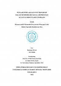 PENGARUH RELAKSASI OTOT PROGRESIF 
DALAM MEMPERBAIKI GEJALA DEPRESI DAN
KUALITAS HIDUP PASIEN PSORIASIS