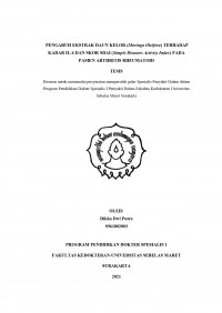 PENGARUH EKSTRAK DAUN KELOR (Moringa Oleifera) TERHADAP
KADAR IL-6 DAN SKOR SDAI (Simple Diseases Activity Index) PADA 
PASIEN ARTHRITIS RHEUMATOID