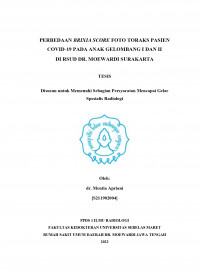 PERBEDAAN BRIXIA SCORE FOTO TORAKS PASIEN
COVID-19 PADA ANAK GELOMBANG I DAN II
DI RSUD DR. MOEWARDI SURAKARTA