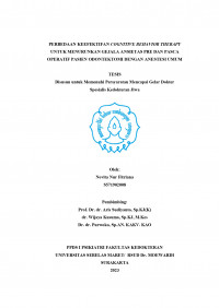 PERBEDAAN KEEFEKTIFAN COGNITIVE BEHAVIOR THERAPY
UNTUK MENURUNKAN GEJALA ANSIETAS PRE DAN PASCA
OPERATIF PASIEN ODONTEKTOMI DENGAN ANESTESI UMUM