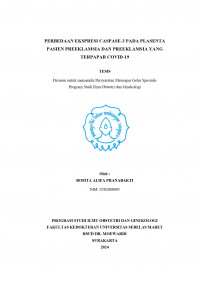 PERBEDAAN EKSPRESI CASPASE-3 PADA PLASENTA
PASIEN PREEKLAMSIA DAN PREEKLAMSIA YANG 
TERPAPAR COVID-19