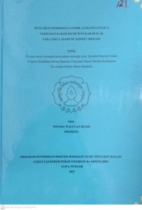 PENGARUH PEMBERIAN LENDIR ACHATINA FULICA TERHADAP KADAR HsCRP DAN KADAR IL-IB  PADA TIKUS DIABETIC KIDNEY DISEASE