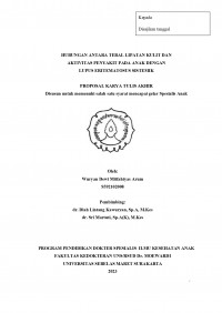 Image of HUBUNGAN ANTARA TEBAL LIPATAN KULIT DAN  AKTIVITAS PENYAKIT PADA ANAK DENGAN  LUPUS ERITEMATOSUS SISTEMIK