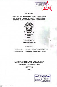 ANALISIS PELAKSANAAN KEGIATAN SURVEI
KEPUASAN PASIEN DI RUMAH SAKIT UMUM
DAERAH Dr. MOEWARDI KOTA SURAKARTA
