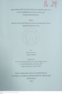 PENGARUH SIMVASTATIN SEBAGAI TERAPI ADJUVAN
UNTUK PERBAIKAN GEJALA NEGATIF 
PASIEN SKIZOFRENIA