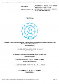 Pengaruh Kadar Kolesterol Terhadap Kejadian Koletiliasis Pada Pasien Kanker Payudara Yang Mendapatkan Terapi Hormonal