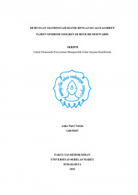 HUBUNGAN MANIFESTASI KLINIS DENGAN KUALITAS HIDUP
PASIEN SINDROM SJOGREN DI RSUD DR MOEWARDI