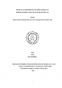 HUBUNGAN DEFISIENSI VITAMIN D DENGAN
HIPOKALSEMIA PADA BAYI KURANG BULAN